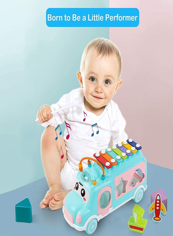 MAPA PLAY Musical School Bus Toy for Kids | 5-in-1 Learning Activity Game with Xylophone, Shape Sorter, Pull & Push, Abacus Beads | Educational Toy for Babies & Toddlers 12+ Months - Image 5